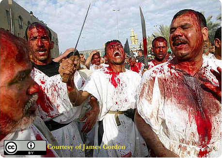 Ashura remembrance image in a discussion of religion, truth, and moral responsibility